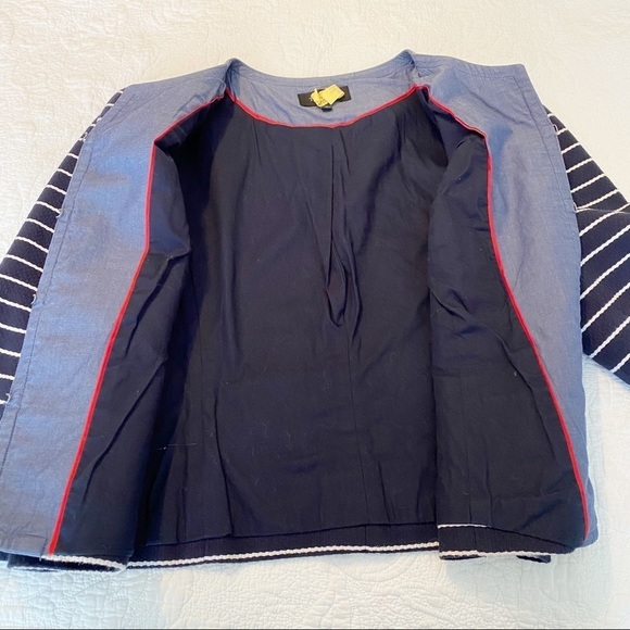 Talbots Navy and White Stripe Jacket - 14 - Picture 9 of 14
